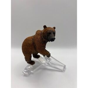 Franklin Mint Grizzly Bear Figurine Brown Bear on Ice Crystal Base TFM 3.5 inch